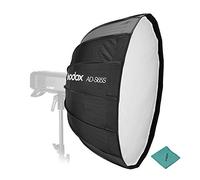Godox AD-S65S Caja de Luz Parabólica Profunda Portátil de 65cm/25.6in - Montaje Rápido, Reflector de Plata para AD400Pro Flash Light