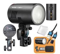 Godox AD100 Pro II Flash de Bolsillo 100Ws, TTL 2.4GHz, HSS 1/8000s, Zoom 28-85mm, 490 Destellos, Batería 3300mAh, Carga USB-C