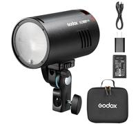 Godox AD100Pro II - Flash de cabeza redonda de 100 W, 60-100 flashes de potencia completa, 2.4 GHz X inalámbrico, TTL/HSS, 3300 mAh USB-C, soporte magnético con adaptador Bowens