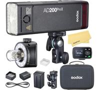 GODOX AD200 Pro II Godox AD200Pro II AD200ProII 200Ws 2.4G TTL Pocket Flash Strobe,14.4V/2980mAh Lithium Battery,0.01-1.8s Recycle Time,500 Full Power Flashes,Bi-Color LED Modeling Lamp,Color Screen