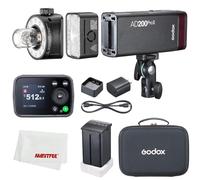 Godox AD200Pro II AD200 Pro II Flash,1/8000 HSS, 500 Flash de Potencia Completa, Recuperación 0.01-2.1s,Sistema X Wireiss de 2.4G,Bombilla Brillante/Speedlite Fresnel Flash Head(AD200PRO actualizado)