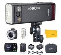 GODOX AD200Pro II Flash Strobe, 2.4G TTL 200W HSS 1/8000s 2900mAh Batería, Bi-Color Versátil Modelado Lámpara, Sync inalámbrica con un Toque, Pantalla a Color Mejorada, Indicador de Color de Grupo