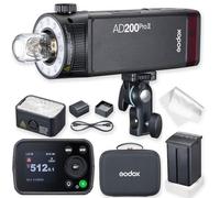 Godox AD200Pro II,Sincronización One-Tap con X3, Cabezas de Flash Optimizadas, LED de Modelado BiColor, Indicador de Grupo de Color, Ajustable de 1/512 a Potencia Completa (1/1) con Incrementos de 0.1