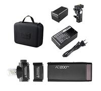Godox AD200Pro Pocket Flash Portatil inalámbrico TTL con Cabeza Intercambiable (Speedlite/Bombilla Descubierta) GN52 GN60 1 / 8000s HSS 2.4G Wireless X System 200W para Nikon Sony Fujifilm