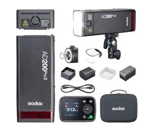 GODOX AD200ProII Pocket Flash 200Ws 2.4G Flash Strobe, 1/512 a Plena Potencia (1/1) Ajuste de Potencia en Diez Pasos, Temperatura de Color Modo Constante ±100K Pocket Flash Monolight