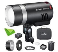 GODOX AD300 Pro II 300W 2.4G TTL 1/8000 HSS Flash,Tiempo Reciclaje 0,01-1,5s,Batería 14,4V/2600mAh,1,2kg,16 Grupos Colores,350 Disparos a Máxima Potencia para Canon,Sony,Nikon,Fuji,Olympus,Panasonic