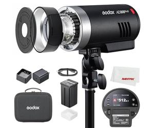 Godox AD300Pro AD300 Pro II AD300ProII 300Ws Flash al Aire Libre, 12W Bi-Color 2800K-6000K, Sistema X inalámbrico 2.4G, TTL HSS,Compatible con Canon Nikon Sony Fuji Olympus Pentax Camera