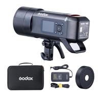 Godox AD400PROII - Flash profesional para estudio con soporte Godox y Bowens, GN72, 400 W, 2,4 G, TTL, HHS 1/8000S, 5600 K ± 200 K, 21,6 V/2600 mAh, 0,01-1s, tiempo de reciclaje, 30 W