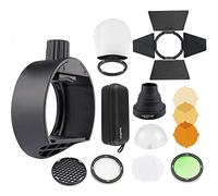 Godox AK-R1 Kit de Accesorios de Cabeza Redonda Godox S-R1 Adaptador de Cabeza de Flash para Godox V860II TT685 TT600 Cámara Flash Speedlight + Difusor NAMVO
