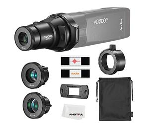 Godox AK-R21 Speedlite Proyector Flash Split Focalize Cónico Snoot Condensador óptico con adaptador AK-R25 para Fresnel Head + AK-R24 50 mm lente + AK-R23 83 mm kit de lente
