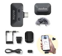 GODOX Alink Kit1 Micrófono de Solapa para Cámaras y Teléfonos, Micrófono de Conexión de Zapata Digital, Audio de Alta Resolución 48kHz/24bit, Sistema de Audio sin Cables, Alcance Remoto de 300m