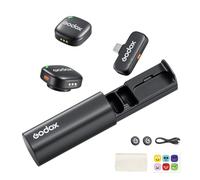 GODOX C01 Kit2 Micrófono Lavalier Inalámbrico para iPhone 15/16 y Android,USB C,Reducción Inteligente de Ruido,Audio 48kHz/24bit y Alcance de 200m - para Vlogging,Transmisiones en Vivo y Entrevistas