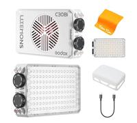 GODOX C30Bi - Luz de video LED portátil con batería de 3400 mAh, 2800 K-6500 K CRI≥94 TLCI≥96, luz de video USB de carga rápida para YouTube TikTok Zoom, fotografía, conferencias, transmisión en vivo