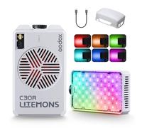Godox C30R RGB LED video Light 30w, 1800k - 10000k a color completo y modo fx, 2200lux / cri94 + / 45min tiempo de funcionamiento, 248g ultraportátil video Light para video creativo, fotografía callej
