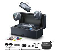 GODOX Cube C Combo Kit2, Microphone Wireless compatible con cámara/smartphone/iPhone, reducción de ruido, audio Hi-Fi 48 kHz/24 bits, duración 40H, alcance 300 m, radiomicrófonos para Vlog