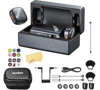 GODOX Cube-C Kit2 2.4GHz Sistema de Micrófono Inalámbrico,Batería 40h,Audio de Alta Resolución 48 kHz/24 bits,Transmisión Estable 300m,Compatible con Cámaras,Teléfonos Móviles,Tabletas y Ordenadores
