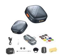 GODOX Cube-SC Kit1 2.4GHz Sistema Micrófono Inalámbrico para iPhone 15 y Android con Puerto USB-C,hasta 30h Autonomía,Ideal para Entrevistas,Transmisiones en Vivo,Grabaciones Aire Libre,Vlog