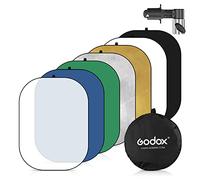Godox Difusor reflector de luz de 100 x 150 cm, 7 en 1 portátil, plegable, ovalado, con clip de soporte y bolsa para fotografía de estudio, translúcido, blanco, azul, verde, oro, plata, negro
