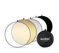 Godox Difusor reflector de luz de 60 cm, 5 en 1 portátil, plegable, redondo, multidisco con clip y bolsa para fotografía de estudio, ubicación de vídeo, fotografía de retrato, plata, blanco, negro, translúcido