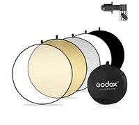 Godox Difusor reflector de luz de 80 cm, 5 en 1, portátil, plegable, redondo, multidisco, con clip y bolsa para estudio, localización de video, fotografía de retrato dorado, plata, blanco, negro, translúcido