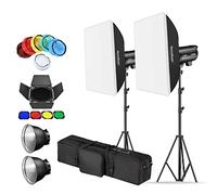 Godox DP600III - Juego de 2 monolight estroboscópicas de flash de estudio de 1200 W para fotografía de estudio, ubicación de video y fotografía de retratos con caja de luz, soporte de luz, kit de