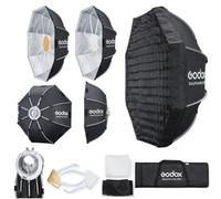 Godox EazyFlow Bty 85S de 85 cm (33,4 pulgadas) Beauty Dish con interior plateado; reflector de luz suave tipo beauty dish plegable y portátil modificador de luz de montaje rápido con rejilla de panal