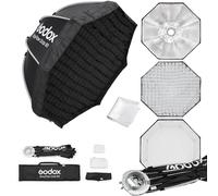 Godox EazyFlow Octabox de 90 cm de liberación rápida con rejilla de panal, octogonal con montaje Bowens para una luz suave, perfecta para retratos de medio cuerpo, vlogs de YouTube y Studio+