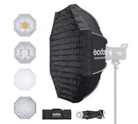 Godox EazyFlow Quick-Release Softbox, Foltbare Octabox Quick Setup, Bowens Mount Soft Box mit Diffusoren Honeycomb Grid für Studio Streaming Fotografía (Bty 85 Schwarz Silber)