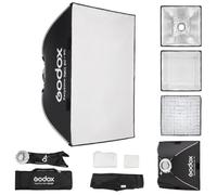 Godox EazyFlow Rect Softbox - Softbox cuadrado con difusor/rejilla, 90 x 90 cm, portátil con soporte de cambio rápido Bowens para luces LED de vídeo y flashes (90 x 90 cm)