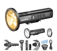 Godox FL15Bi Kit de Luz LED de Bolsillo para Video con Reflector de Lente Zoom LM-L5, Luz Fotográfica Portátil Bicolor 2800K-6500K, Haz de Luz Spot de 5°, Recargable para Estudio y Uso en Exteriores