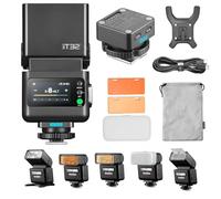 Godox Flash de cámara iT32 + base magnética X5-O compatible con cámaras Oylmpus, TTL HSS + lámpara LED, X5 sirve zapata + gatillo en una base, (control inalámbrico otros flashes del sistema Godox X)