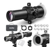 Godox FP-R-19 - Proyector de flash de cabeza redonda para flash V1 V1Pro V1Pro V100 AD100Pro II H200R, rotación de 360°, obturador de 4 alas, carcasa metálica para gobos y láminas de color