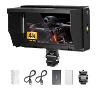 Godox GM55 4K Táctil Cámara Monito 5,5 Pulgadas Externo Monitor 410nit 1920x1080 IPS HDMI 3D LUT con LUT 3D NP-F550 Batería Parasol para Microslr&DSLR para Canon Nikon Sony