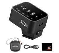 Godox Guía de flash inalámbrica con pantalla táctil X3 O, medición automática, sincronización de alta velocidad, batería de litio integrada, luz de estudio, disparador inalámbrico, soporta carga