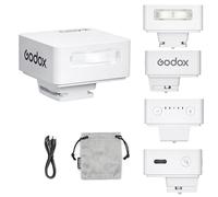 Godox IM20 - Flash mini flash Speedlite GN15 con 7 niveles de potencia de flash, CCT 6000 K ± 200 K con control óptico S1/S2 para cámara Fuji/Sony/Nikon/Canon/Olympus (blanco)