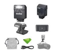 Godox iM22 Mini Flash con Elevador de Zapata para Canon, Sony, Fuji, Nikon, Panasonic, Olympus y Pentax. Tiempo de Recarga de 3 s. Flash para Sony ZV1 (no Compatible con ZV-1F) (Negro).