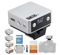 Godox iT20S soporta TTL automático Parpadeo/M Parpadeo Manual, 1/32~1/1 Rango de Potencia, batería de Litio, película de difusión estándar y Filtro magnético, Adecuado para cámara Sony(Plateado)