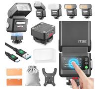 Godox IT32 Flash para Cámara TTL con Disparador de Flash X5L para Leica 2.4G GN18 510 Flashes con Pantalla Táctil Integrada Reflector Incorporado Luz LED Filtro de Color Magnético