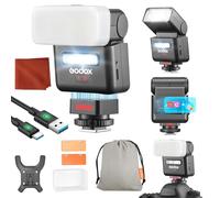 Godox IT32 para Canon Cámara Flash IT32 TTL Mini Flash con X5C Disparador Flash Difusor HSS 2.4GHz Sistema X GN18 Flash Cámara Pantalla Táctil Reflector Integrado Luz LED Filtro de Color Magnético