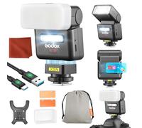 Godox IT32 para Nikon Cámara Flash IT32 TTL Mini Flash con X5N Disparador Flash Difusor HSS 2.4GHz Sistema X GN18 Flash Cámara Pantalla Táctil Reflector Integrado Luz LED Filtro de Color Magnético