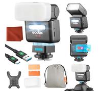 Godox IT32 para Olympus Cámara Flash IT32 TTL Mini Flash con X5O Disparador Flash Difusor HSS 2.4GHz Sistema X GN18 Flash Cámara Pantalla Táctil Reflector Integrado Luz LED Filtro de Color Magnético