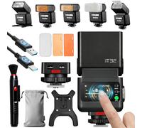 Godox iT32 TTL Flash con Disparador X5C para cámaras Canon, 2.4GHz HSS 1/8000s Flash inalámbrico TTL, con Pantalla táctil, luz LED, batería integrada y Control Remoto Compatible con Sistema Godox X