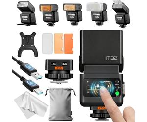Godox iT32 TTL Flash con Disparador X5S para cámaras Sony, 2.4GHz HSS 1/8000s Flash inalámbrico TTL, con Pantalla táctil, luz LED, batería integrada y Control Remoto Compatible con Sistema Godox X