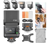 Godox iT32 TTL - Flash de cámara con zapata magnética X5S para Sony | Disparador 2 en 1, HSS 1/8000s, 2.4G inalámbrico, lámpara de modelado LED, para a7 IV, a7C II, a7C, a6700, ZV-E10 II, ZV-E1