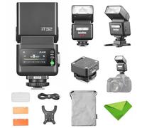 GODOX iT32 TTL Flash de Cámara para Fuji con Disparador de Flash Inalámbrico X5F, Compatible con X3/X3Pro/XPro/X2T, Receptor Integrado de 2,4G, Zapata Magnética, Reflector y Difusor Incluidos