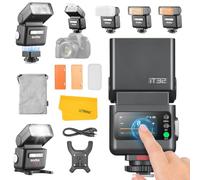 GODOX IT32 TTL Flash para Cámara con Disparador X5C para Canon, 2,4G inalámbrico Flash HSS 1/8000s, Zapata Magnética, Receptor Integrado, 510 Flashes de Máxima Potencia, con Reflector y Difusor