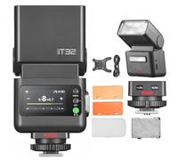 GODOX iT32 TTL - Flash para cámara y flash inalámbrico X5C 1/8000s HSS GN18, tiempo de recarga de 1,5 s, luz LED integrada con difusor suave y filtro magnético para cámaras Canon