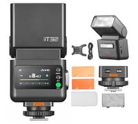 GODOX iT32 TTL - Flash para cámara y flash inalámbrico X5S, 1/8000s HSS GN18, tiempo de recarga de 1,5 s, luz LED integrada con difusor suave y filtro magnético para cámaras Sony