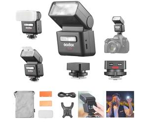 Godox IT32 TTL Flash + X5C para cámaras Canon, Flash con Pantalla táctil, inalámbrico 2.4G, GN18, Tiempo de Reciclaje de 1.5 s, Interfaz magnética, Flash para cámara/cámara Independiente.