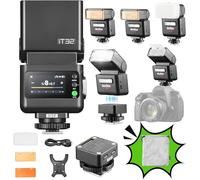 Godox iT32 TTL Mini Flash con Disparador X5F para Fujifilm X-T4 X-T3 | X-T30 X-T20 X-T2 X100F X100T GFX 50S etc, 2.4G HSS 1/8000s Mini flash para cámara 2-en-1 con zapata magnética y disparador